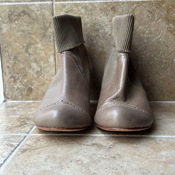 Anthropologie All Black Paper Birch Booties Leather & Knit Chelsea 2008 EUC - Picture 10 of 15